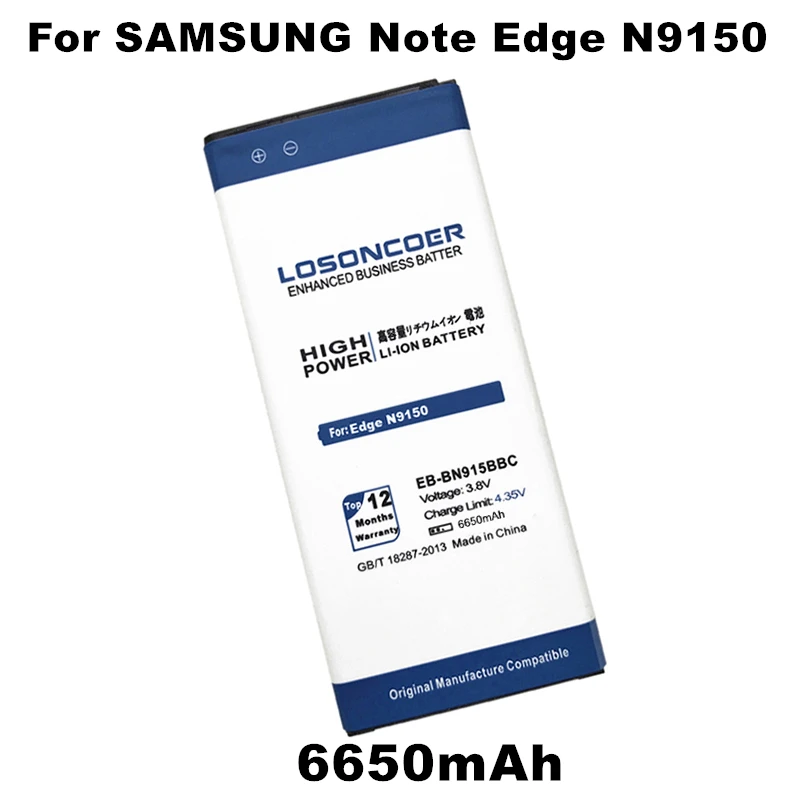 LOSONCOER 6650 мА/ч EB BN915BBC для Сань Син GALAXY Note Edge N9150 Батарея N915K N915L N915S N915X N915 N915A N915D N915F