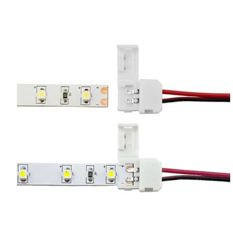 

10pcs/lot Solderless 8mm 2pin for 3528 single color strip LED connector, PCB board connector
