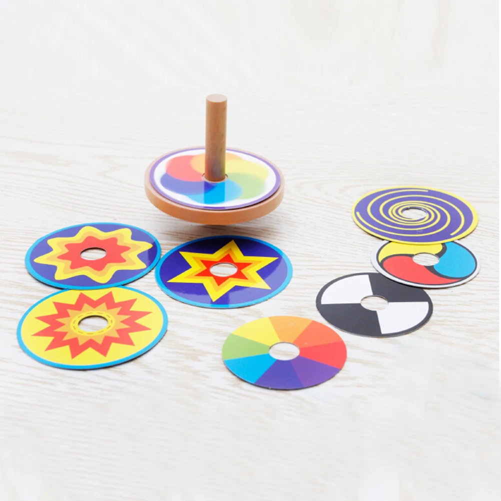 Hot Sale Classic Toy for Kids Funny Wooden Colorful Spinning Top with Drawing Cards | Игрушки и хобби