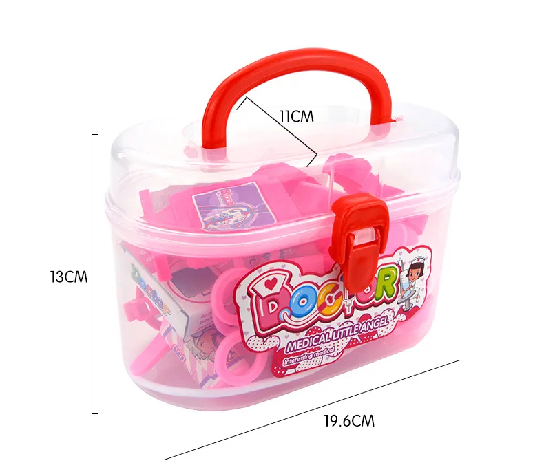 

20 Pcs Children Pretend & Play Emulation Doctor Play-set Role Play Medical Kit for Kids - Pink