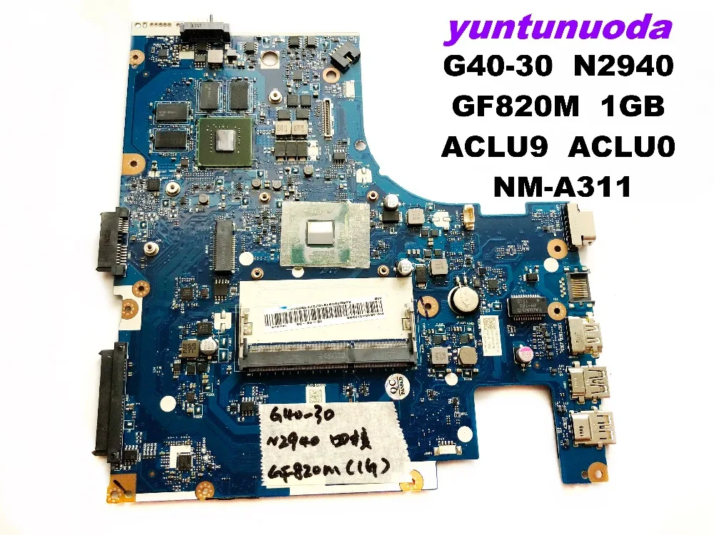 

Оригинальная материнская плата для ноутбука Lenovo G40-30 N2940 GF820M 1 ГБ ACLU9 ACLU0, надлежащая проверка, бесплатная доставка
