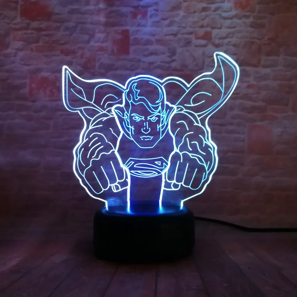 Супергерой Летающий Лига Справедливости фигурка Супермена 3D LED IR Touch 7 смешанный