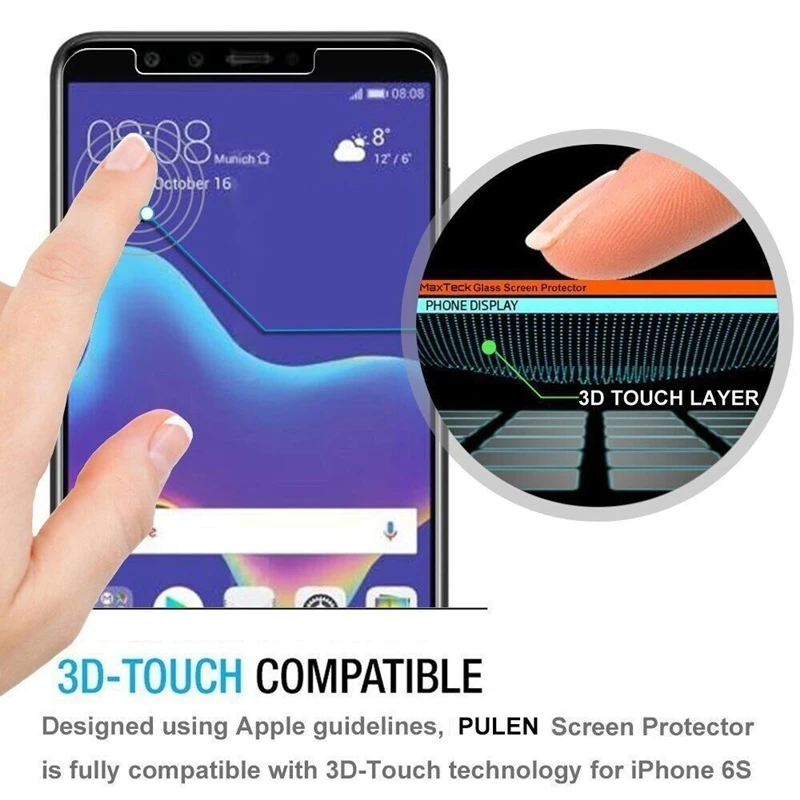 Закаленное стекло 2.5D для Huawei Y3 Y5 Y6 Y7 Prime Y9 2018 защитная пленка экрана прозрачная