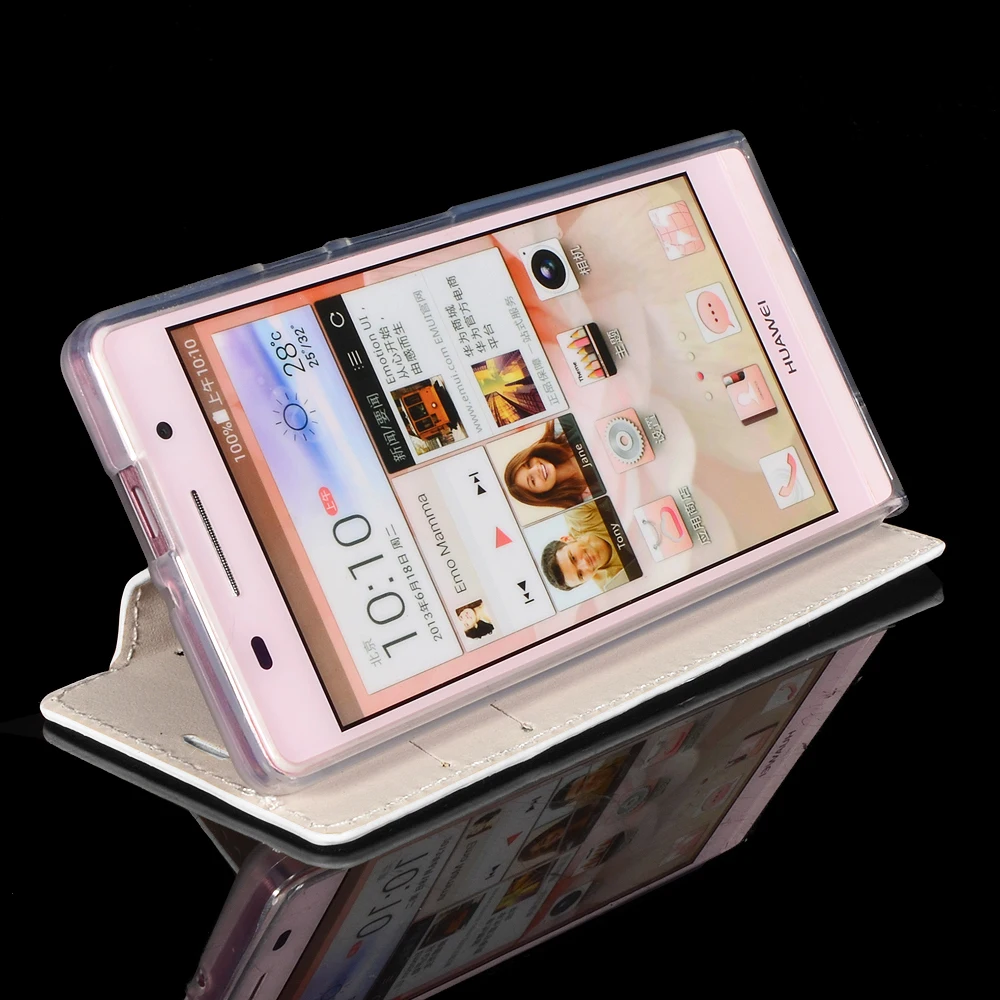 Для Huawei Ascend P6 S CH 2 слота для карт высокое качество станция ПУ Флип кожаный чехол
