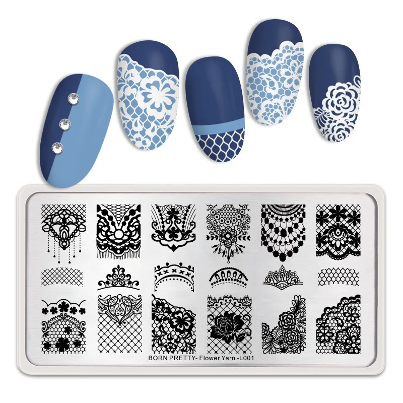 BP-FY-L001 BORN PRETTY Rectangle Nail Stamping Plates Fashion Stainless Nail Art Image Nail Art Image DIY Plate Tools Fashion Power Theme - Цвет: BP-FY-L001