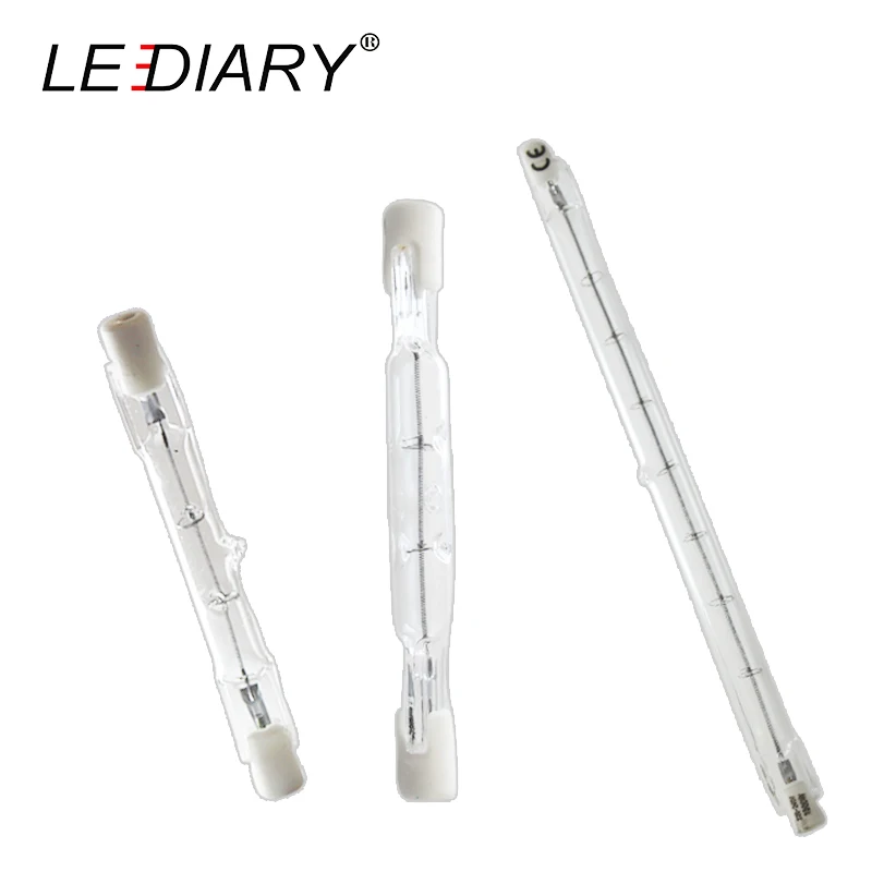 LEDIARY R7S галогенная лампа с регулируемой яркостью 220V 230V лампа в виде стеклянной трубки Вольфрамовая проволока керамики 2700K 78 мм 118 мм 189 мм 100 Вт 500 Вт 1000 Вт, соответствующий европейским стандартам по ограничению на использование опасных материалов в производстве