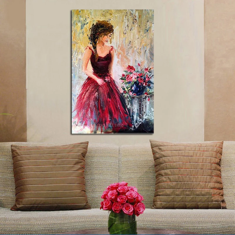 Ручная роспись Современный художественный нож картина маслом романтическая