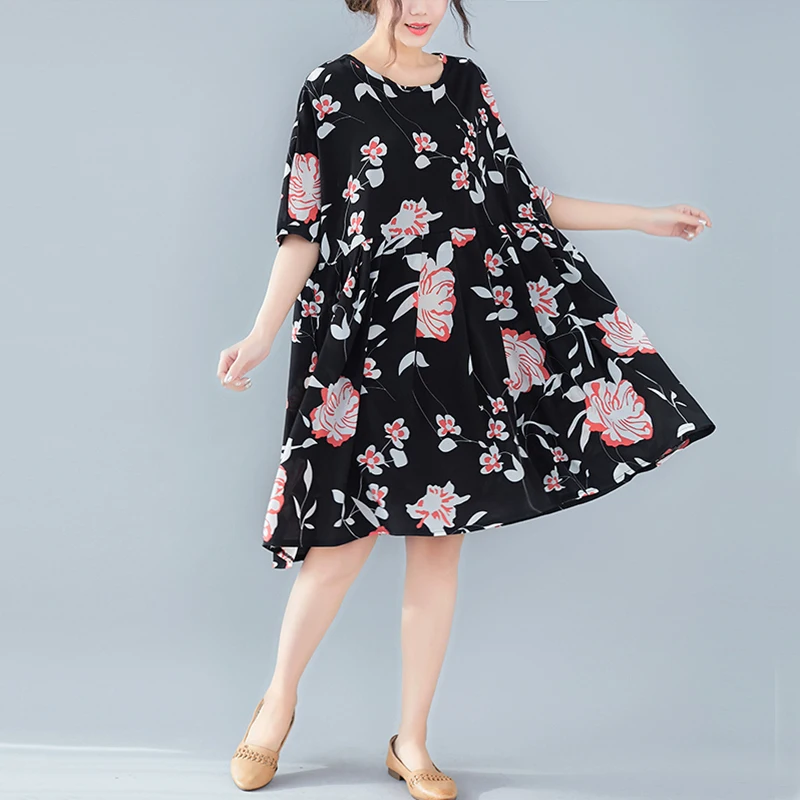Elegdream большой Размеры Для женщин модный принт в стиле Бохо пляжное платье женские