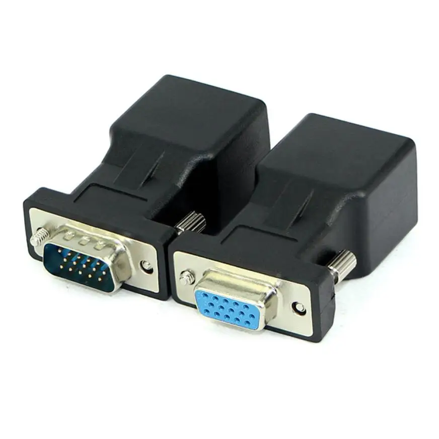 1 пара VGA удлинитель Мужской Женский к LAN RJ45 CAT5 CAT6 20 м сетевой кабель адаптер feb27 |
