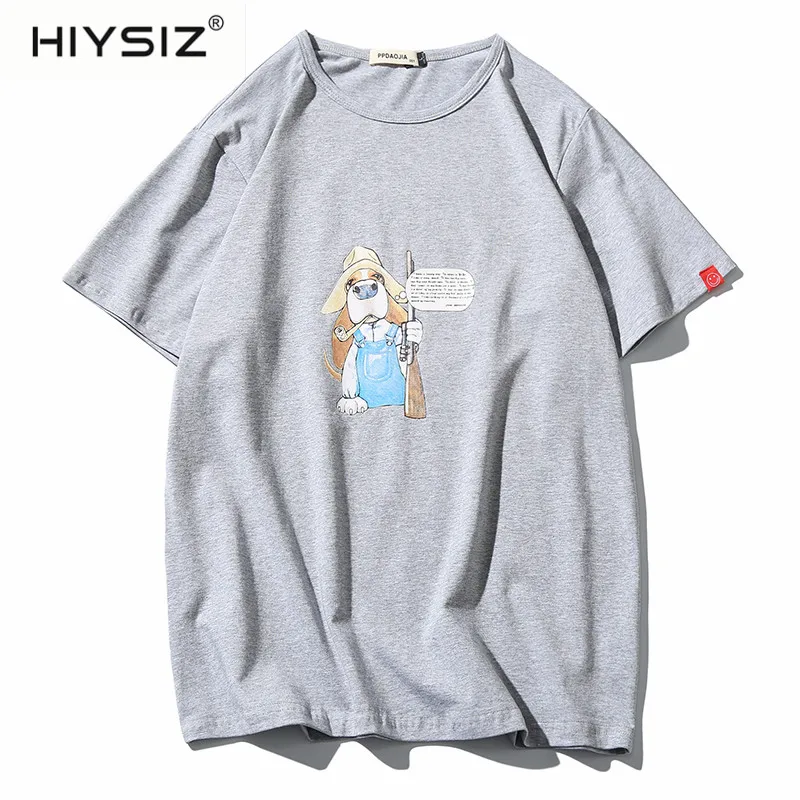 HIYSIZ 2019 Повседневная хлопковая Футболка уличная Harajuku футболка мужская летняя хип