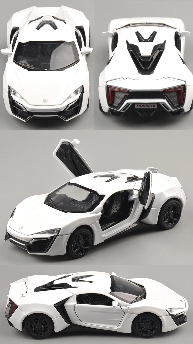 Коллекционная модель автомобиля игрушки 1/32 масштаб сплав Lykan Hypersport Форсаж электронные литые под давлением Машинки Игрушки для мальчиков Дети