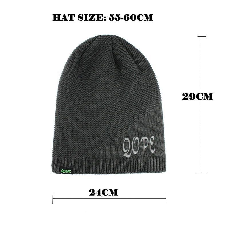 [FLB] Wool Men's Winter Hats Fashionable Knit Black Autumn Thick and Warm Skullies Peas Soft Knitted WoolenF18047 | Аксессуары для