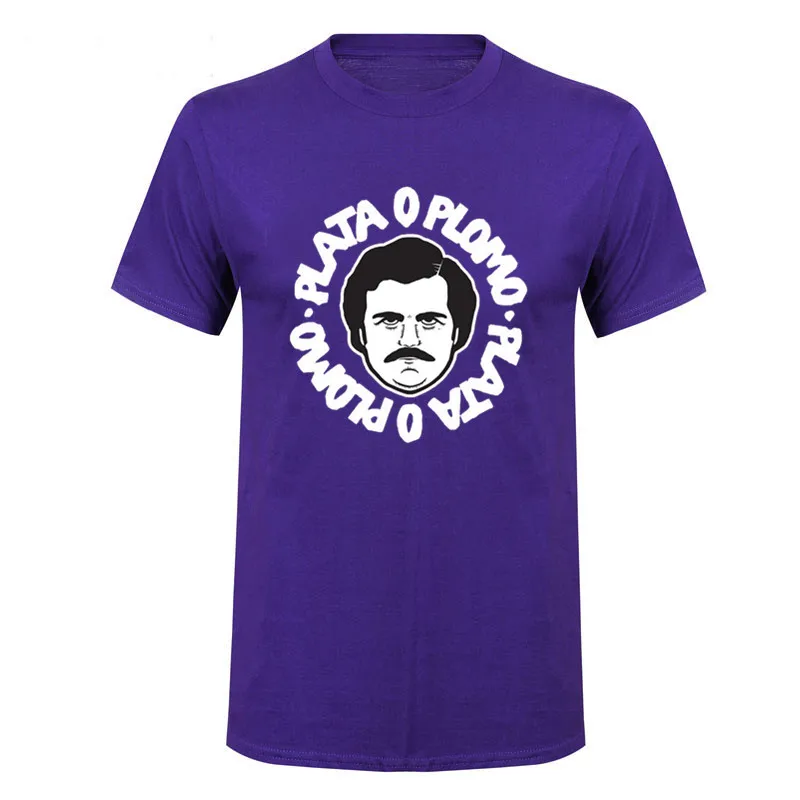 2017 летняя новая брендовая одежда Camiseta Plata O Plomo футболка на заказ Pablo Escobar