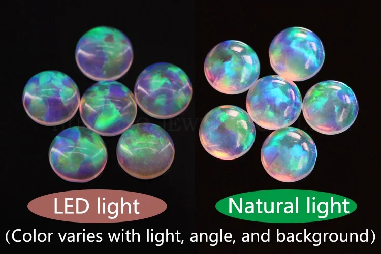 opal loose lab created gemstone round shape flat base stone cabochon created beads for jewelry making 3mm-8mm free shipping