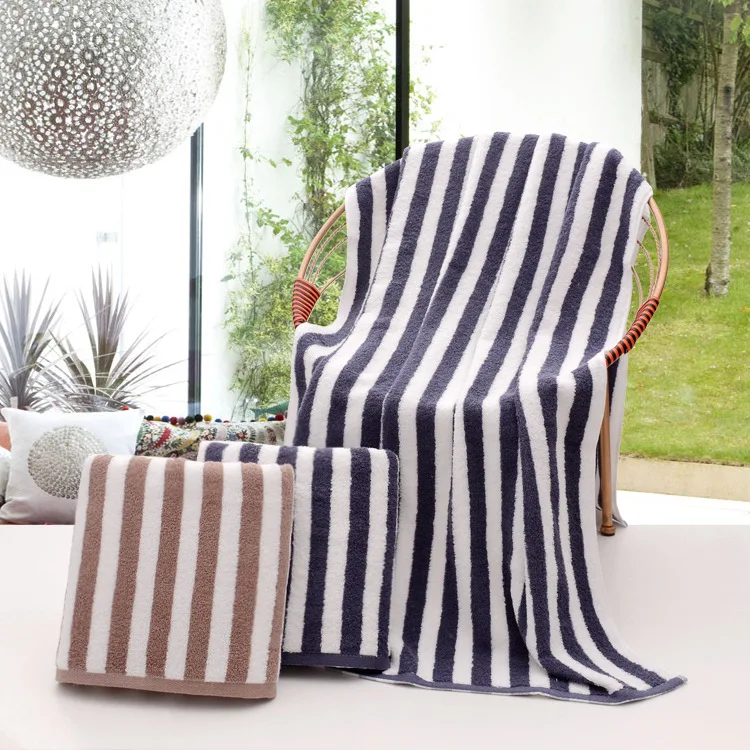 

Hot Sale Luxury High Quality Striped Plaid 70*140cm Large Towel Bath for Men Bathroom Bath Towels GY03