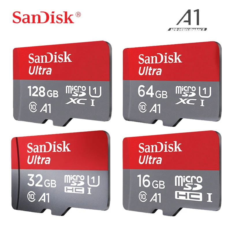 Двойной Флеш накопитель SanDisk Micro SD карты Class10 U1 памяти 16 Гб оперативной 32