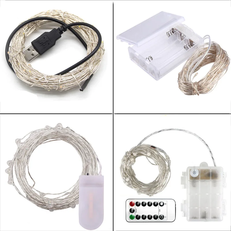 Рождественская гирлянда с 10 100 светодиодами 1/2/5/10 м|battery operated|10m 100ledled string rgb |