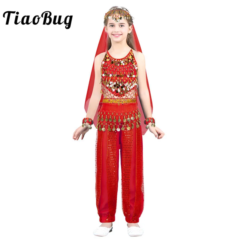 TiaoBug/детские индийские костюмы для танца живота девочек детская одежда