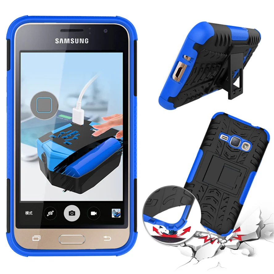Для samsung J1 2016 J120 Противоударная защитная задняя крышка из подставка чехол для