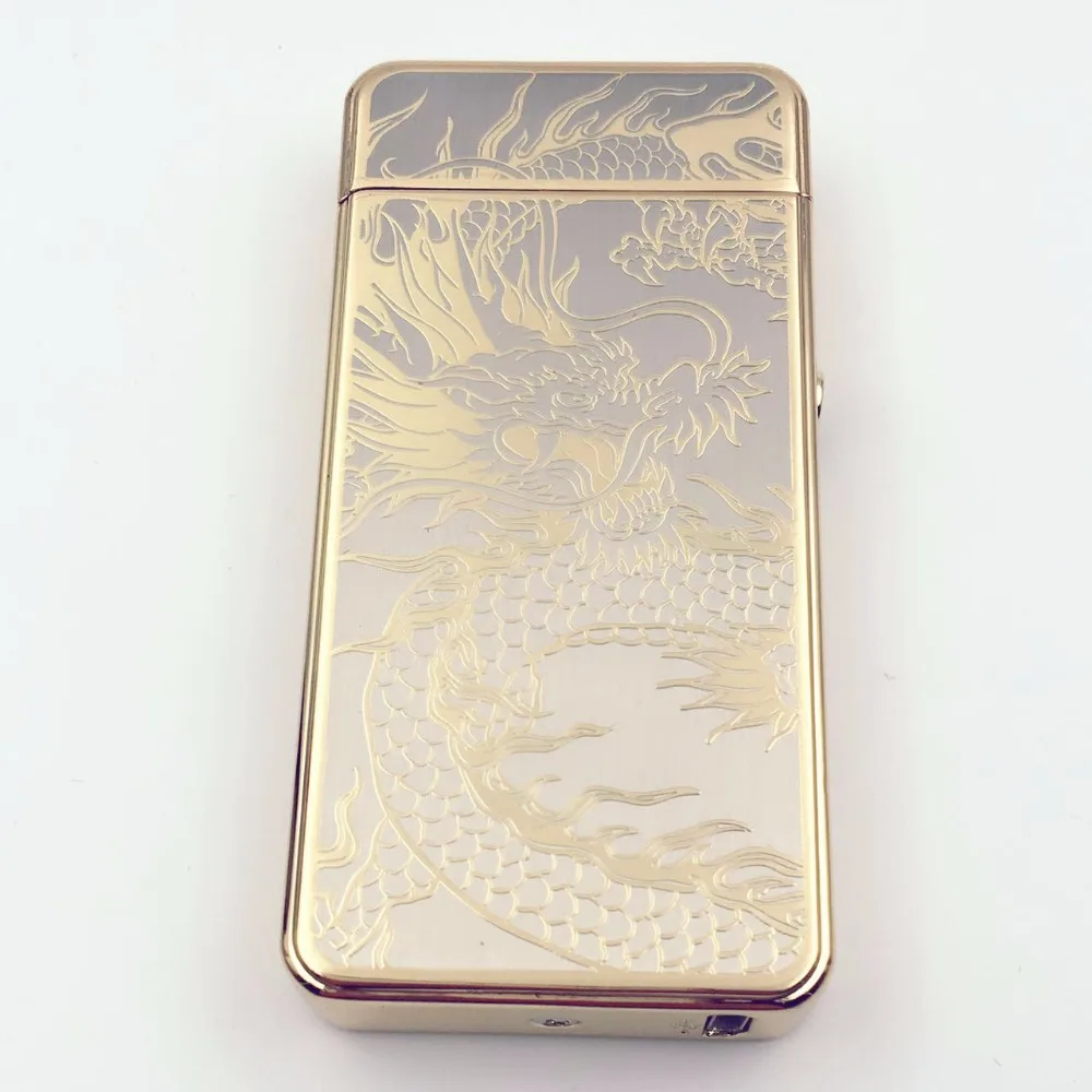Новейшая электронная Usb зарядка двойная дуговая Зажигалка плазменный электронный импульсный Зажигалка китайский Дракон Форма зажигалка