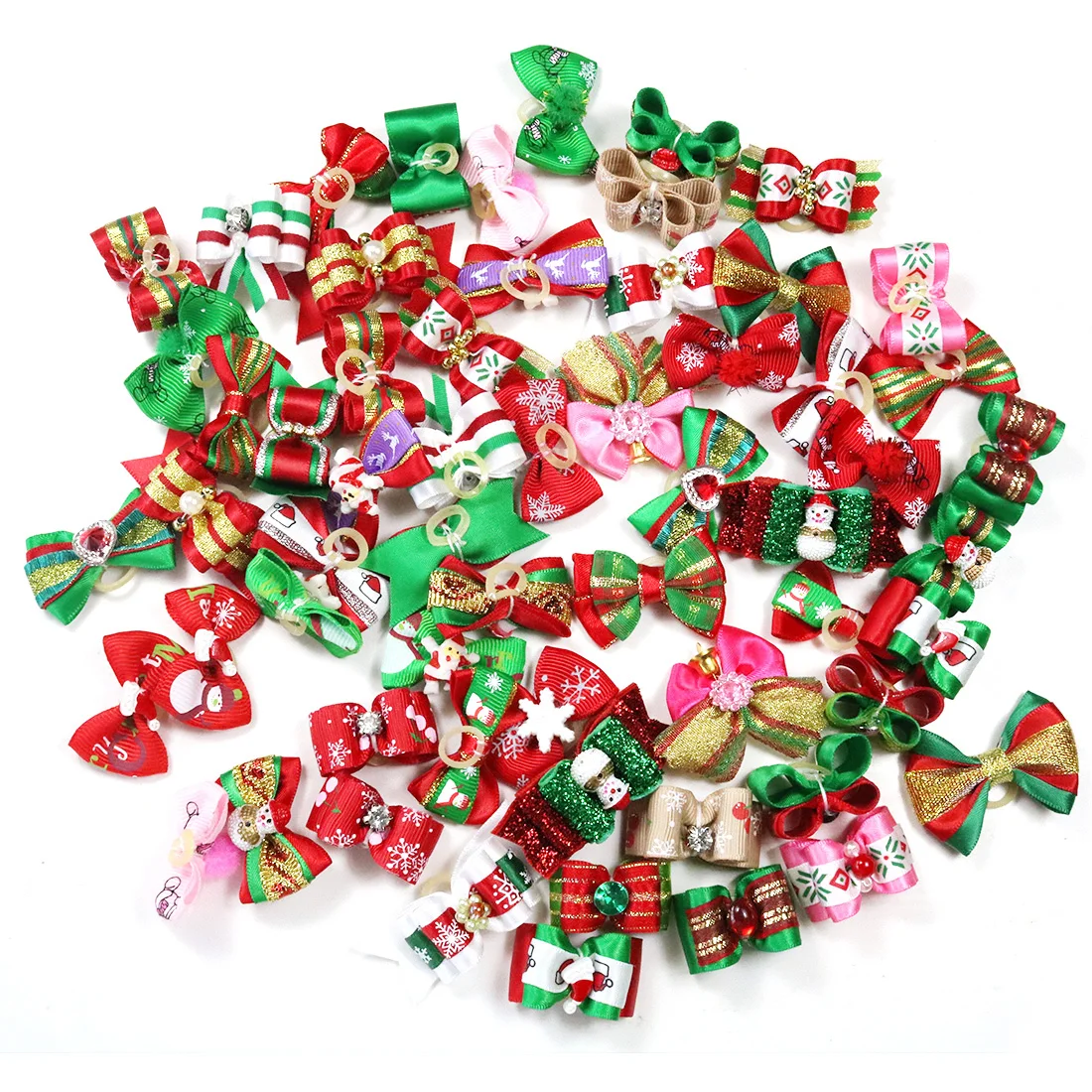 50pcs/lot Christmas Pet Dog Puppy Cat Hair Bows Dog Hair Accessories Grooming Bows Pet Supplies