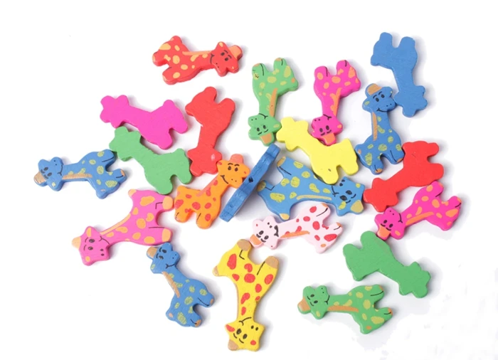 

50PCS Mixed Colours Wooden Giraffe Beads #24921