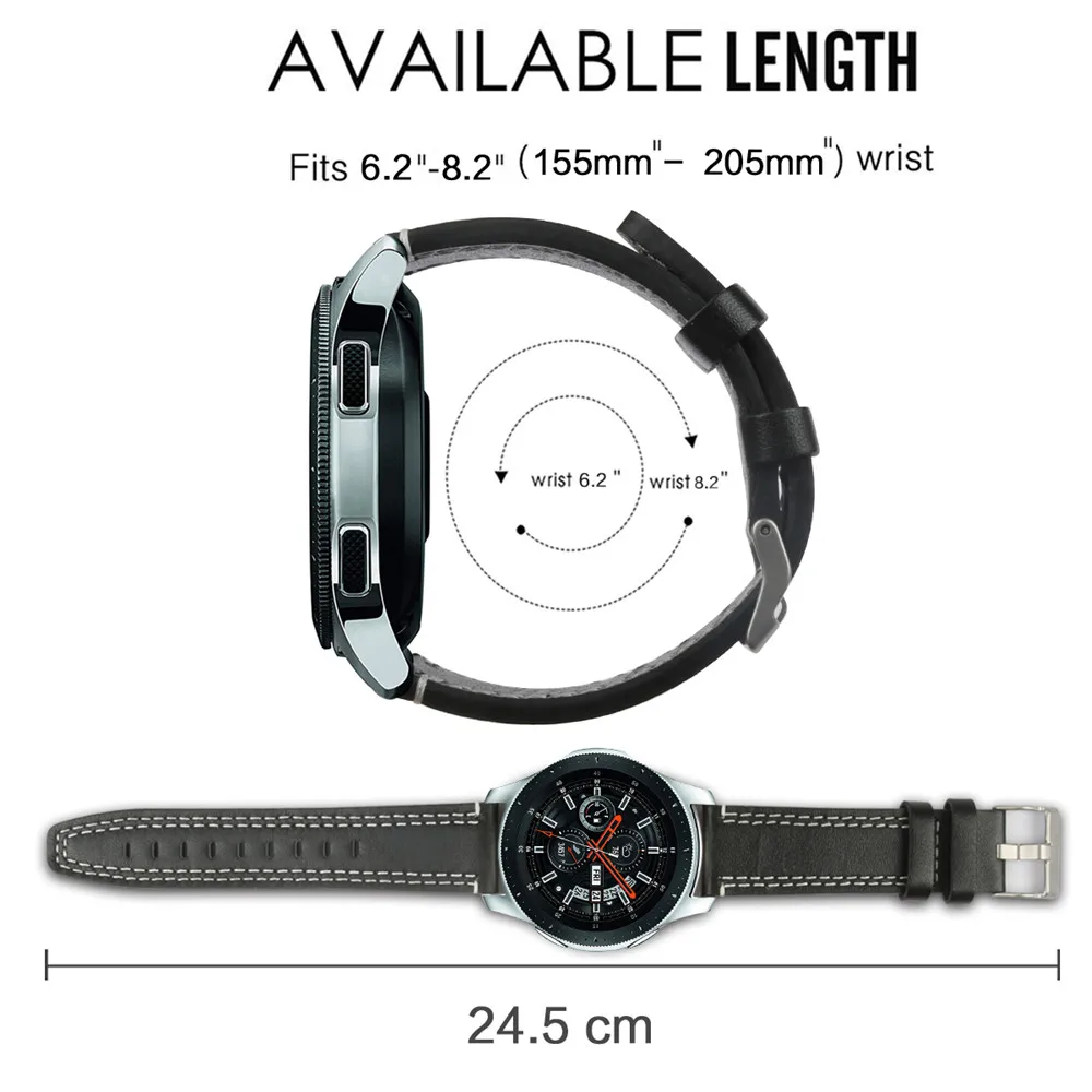 22 мм ремешок из натуральной кожи для samsung Galaxy Watch 46 мм gear S3 huawei GT Amazfit Stratos Pace Line быстросъемный браслет