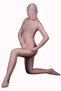 (SL04) розовые прозрачные шелковые колготки унисекс Фетиш Zentai костюмы