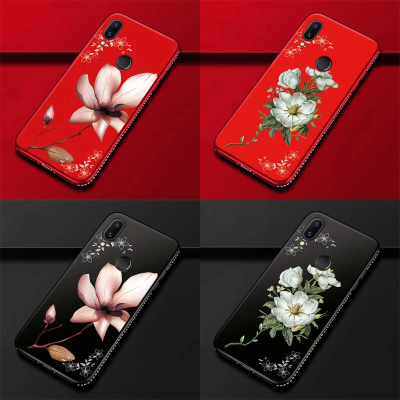 Рельефный чехол с бриллиантами для Xiaomi Mi 9 SE 8 Lite A1 A2 Redmi 7 Note 4 4X 5 5A 6 Pro Lily цветочный