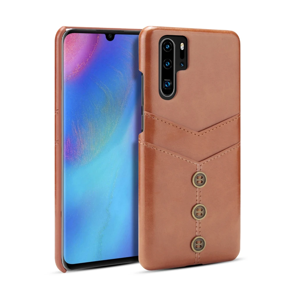 Luxury Oil Wax PU Leather Buckle Wallet Phone Cases For Huawei P30 P20 Lite Pro Mate 20 Lite Credit Card Money Slot Holder Cover