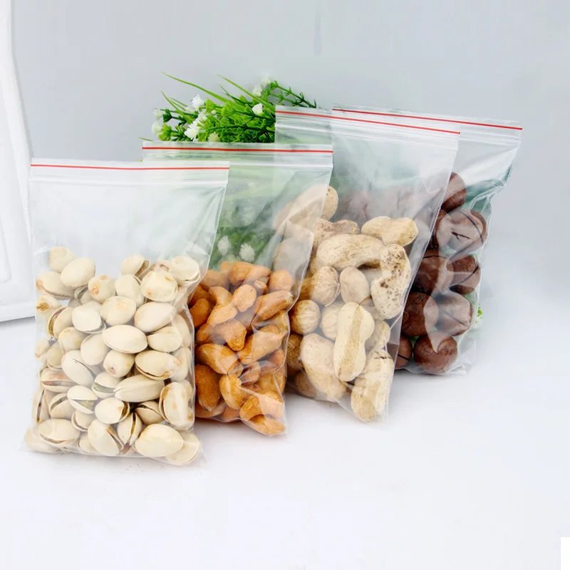 

500 Pcs Plastic Ziplock Bags Jewelry Small Ziplock Bag Food Packaging Zip Lock Bags Clear Fresh-keeping Dustproof Reclosable