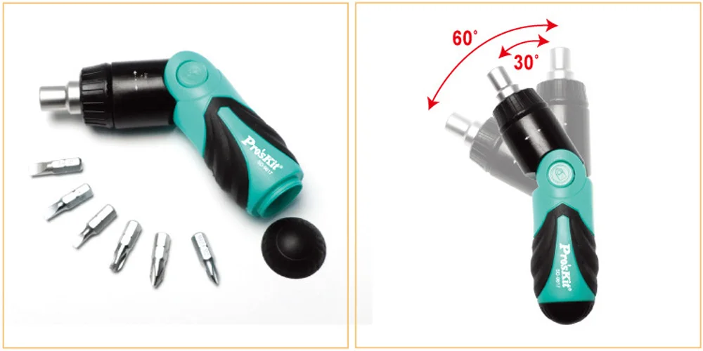 Pro'sKit SD-9817 6 в 1 Набор отверток многофункциональный трещотка отвертка ремонтный набор инструментов