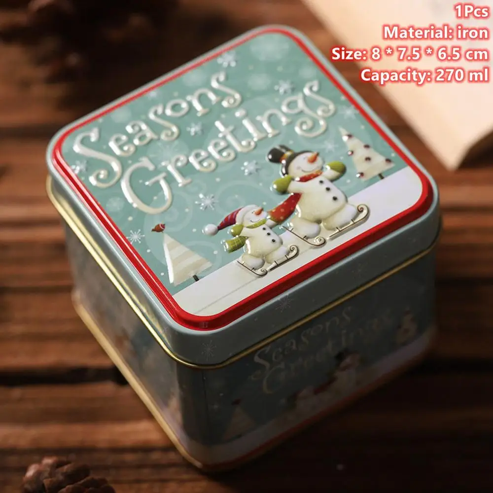 Christmas Boxes 3 Taoup 1 шт. мультяшная Рождественская Подарочная коробка Упаковка металлические рождественские украшения Декор для дома Noel Navidad Санта Клаус рождественские Вечерние - Цвет: Christmas Boxes 3