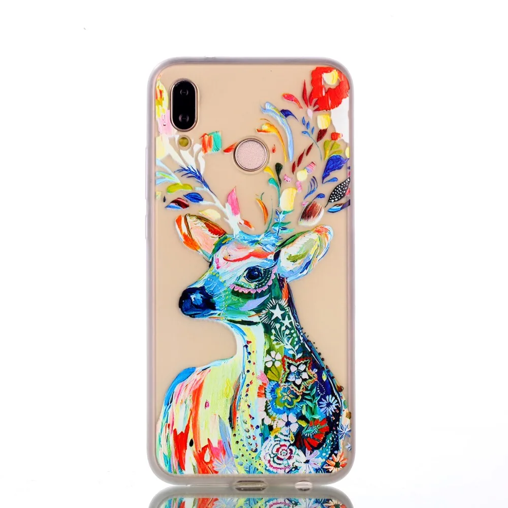 Роскошные 3D Световой чехол для huawei P20 Lite кремния сотовый телефон Обложка милый