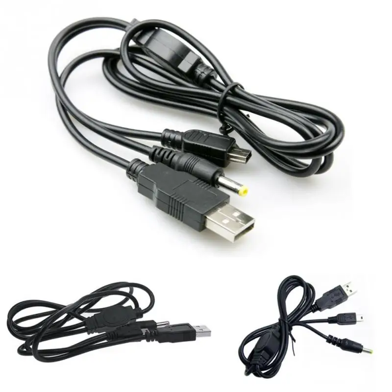 2 в 1 USB передачи данных зарядное устройство кабель для psp 1000 2000 3000 Черный#0814