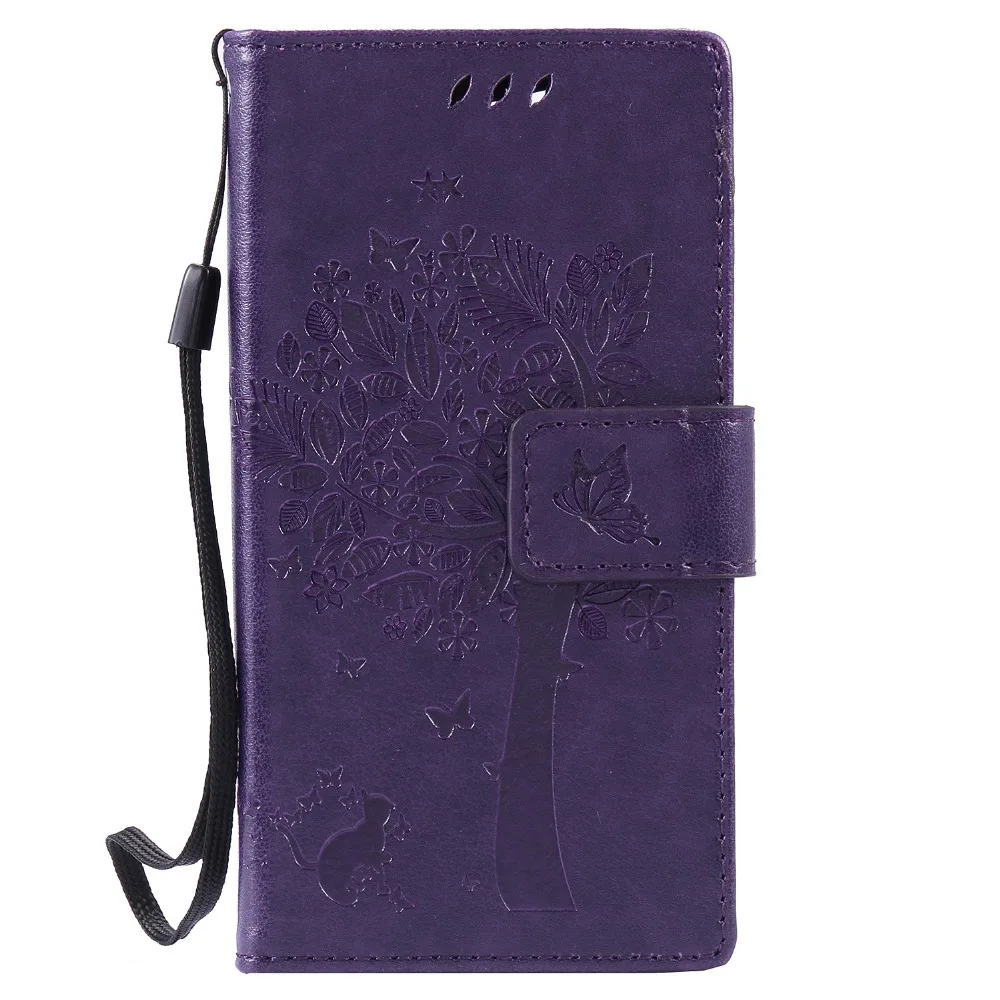 For coque Sony Xperia Z3 Mini case Fundas Compact Case D5803 M55W phone cases Tree Cat Flip Cover Leather | Мобильные телефоны и