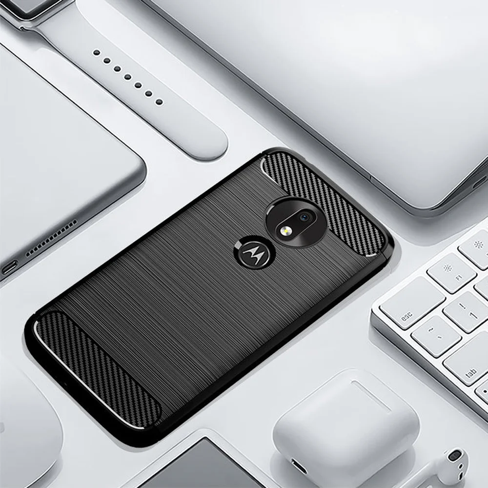 Чехол для Motorola Moto G7 Play (версия ЕС) тонкий чехол из углеродного волокна и ТПУ с