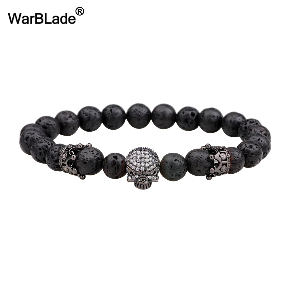 Браслет с бусинами из натурального камня WarBLade микро закрепка фианита золотого