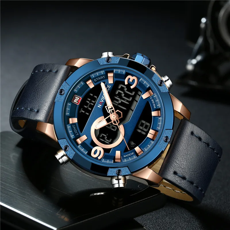 Часы наручные NAVIFORCE Мужские Цифровые спортивные брендовые Роскошные армейские