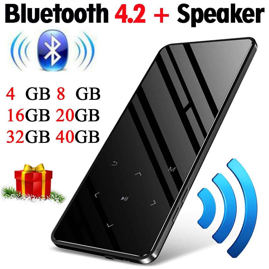 Редант MP3 плеер с bluetooth сенсорных клавиш без потерь hi-fi спортивный музыкальный плеер hi fi fm радио мини USB портативный тонкий walkman 8 16G