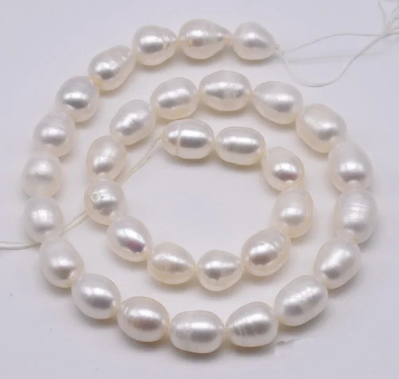 Новые бусины из пресноводного жемчуга 9 10 мм рисовая кожа белого цвета 15 дюймов на