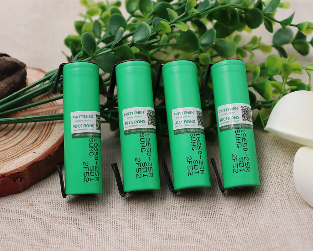 10 шт./лот 18650 Аккумулятор для INR18650-25R 2500mAh аккумулятор 3,6 V разрядка 20A выделенная электронная сигарета+ DIY Nicke