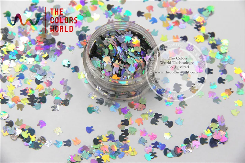 TCA100 лазер серебряного цвета Кролик 4 мм размер блеск пыли зеркальный для ногтей