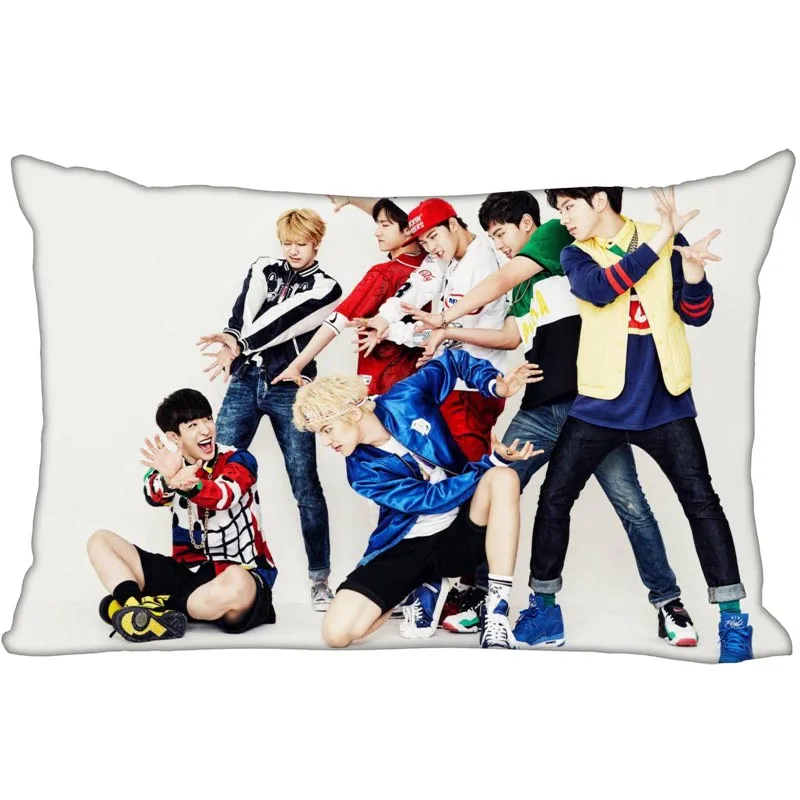 Горячая Корея-поп на заказ MONSTA X атласная наволочка 35x45 см(одна сторона) печатная молния шелковая наволочка индивидуальный логотип подарок - Цвет: 6