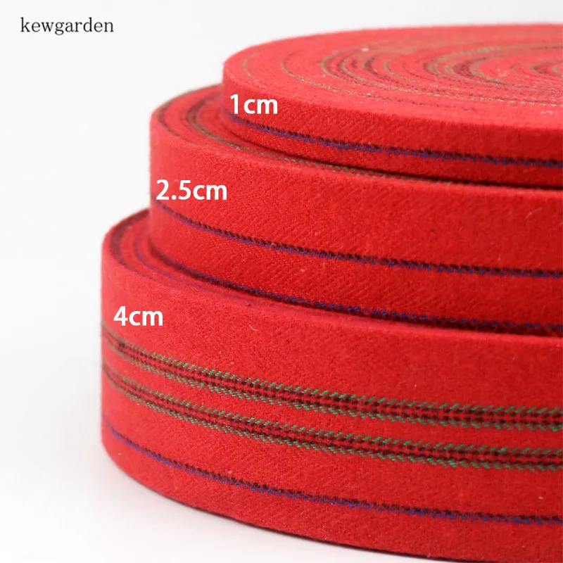 Kewgarden 10 мм 3/8 "полосатые хлопчатобумажные многослойные тканевые ленты ручной