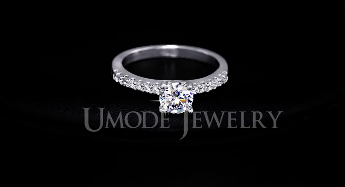 Umode белый позолоченный проложить группа обручальное кольцо для женщин с 0.6 см 0.75ct