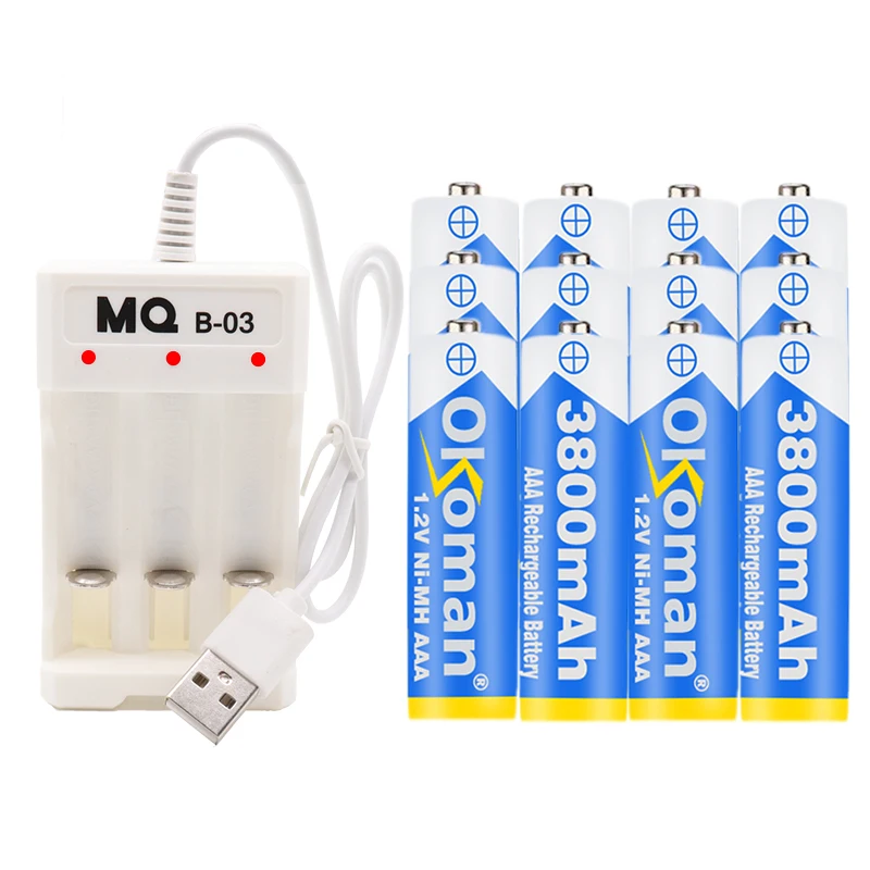 Высокое качество 1 2 V 3800mAh Ni MH AAA Предварительно заряженный перезаряжаемый