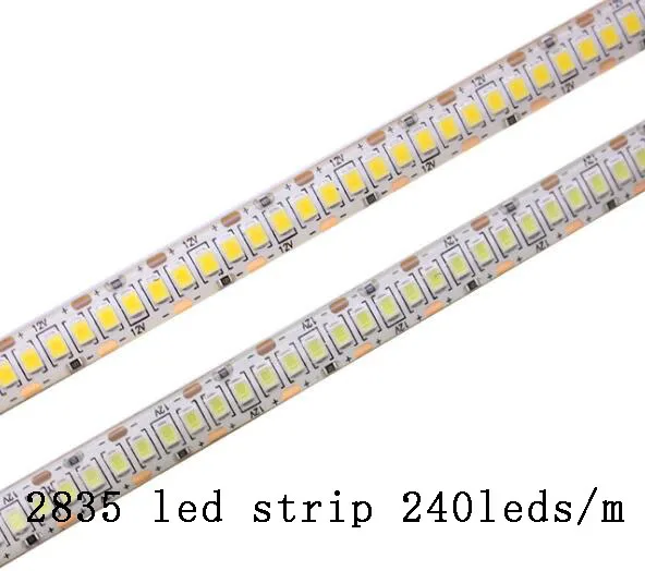 2835-240leds-1m SMD 2835 5630 5050 60/120/240/480 светодиодов/m цветных(RGB) светодиодных лент: 5 м 300/600/1200/2400 светодиодов/M DC12V 24V W RGB LED полосы света Гибкие светодиодные ленты - Испускаемый цвет: 2835-240leds-1m