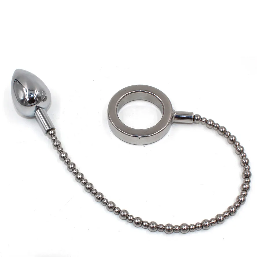 Cock Ring Anal Plug Sex Toys Metal Butt Male Prostate Stimulating Penis Strap On 3 Plugs Chastity Drop shipping | Красота и здоровье