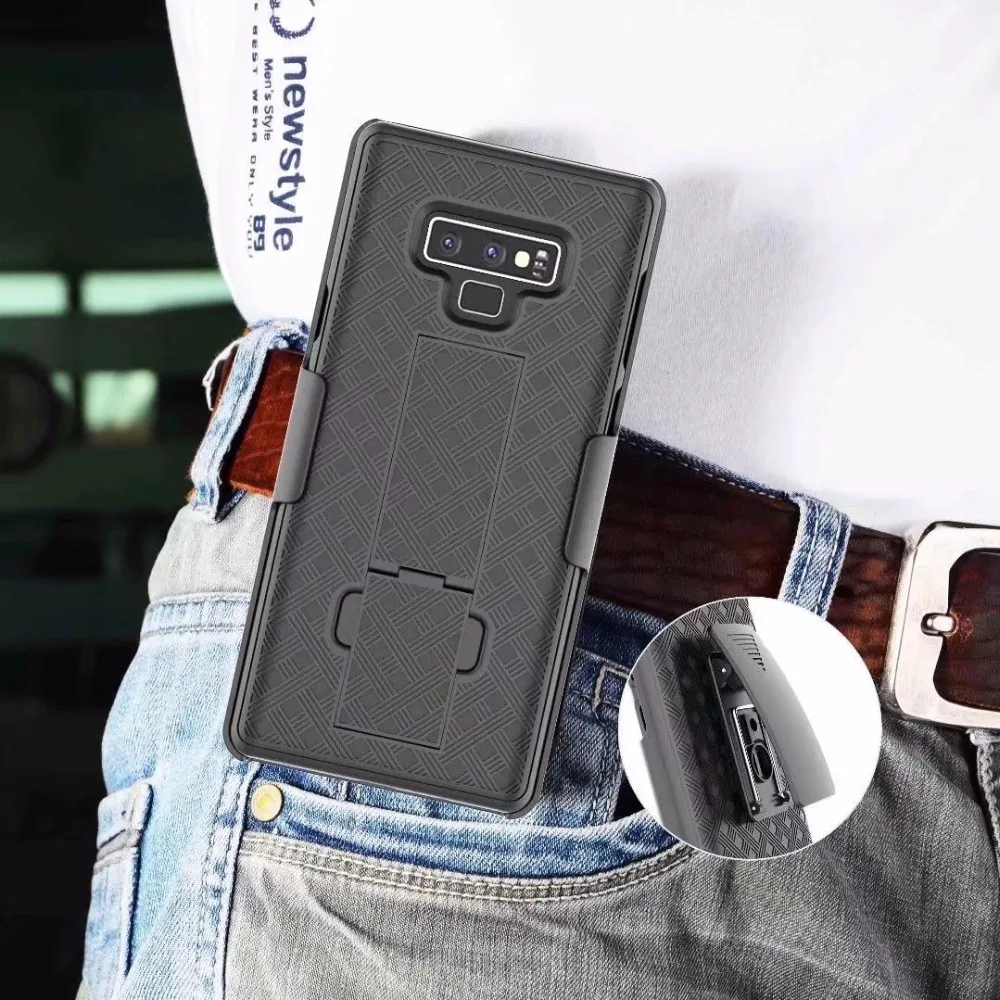 Сильно 3 в одном note 9 чехол спортивный Поворотный Зажим для ремня кобура Подставка